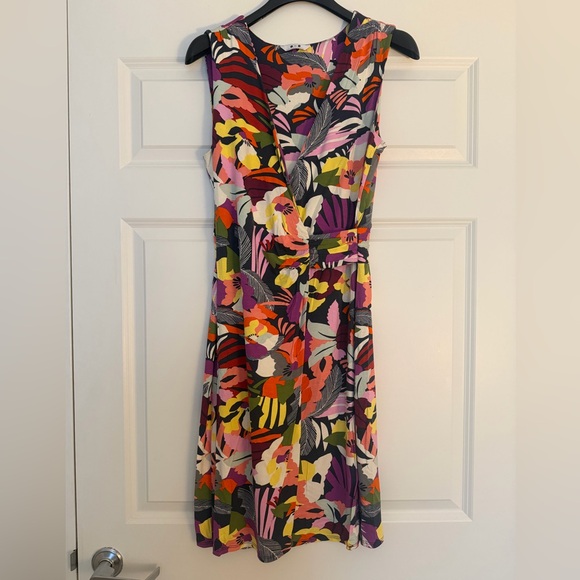 Three dots Floral Sleeveless Wrap Dress - Picture 1 of 6